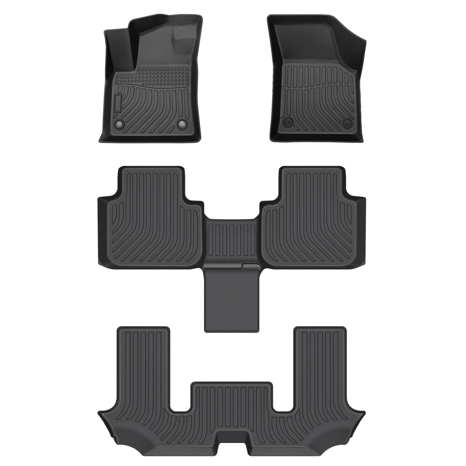 Cartist Floor Mats Fit for Volkswagen Atlas 2018-2024 2025 (Only Fit 6 Seater with 2nd Row Bucket Seats), All Weather Floor Mats for Atlas Accessories