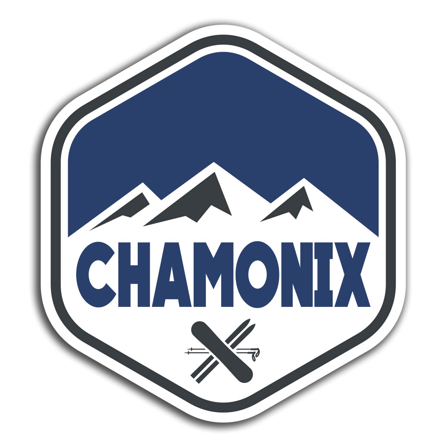 Destination Vinyl Ltd Multi 2 X 10Cm Chamonix France Vinyl Stickers - Travel Sticker Laptop Luggage #23923 (10Cm Tall)