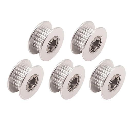 WINSINN GT2 Idler Pulley - 20 Teeth, 5mm Bore, for 6mm Width Timing Belt, Aluminum - Ideal for 3D Printers, CNC Machines (5-Pack)