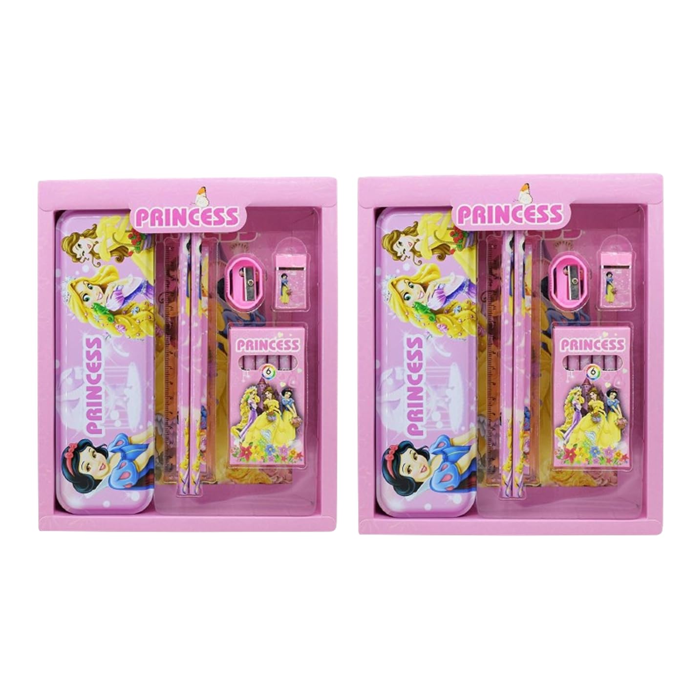 See full amazon price history chart for TOYZIEZ Cartoon Printed Blue Stationary Gift Set For Boys And Girls With Pencil Box, Colour Set, Pencil, Eraser, Scale And Sharpener,6 In 1 Stationary Kit (Princess, Pack-2) TOYZIEZ Cartoon Printed Blue Stationary Gift Set For Boys And Girls With Pencil Box, Colour Set, Pencil, Eraser, Scale And Sharpener,6 In 1 Stationary Kit (Princess, Pack-2) (B0CR1QLL47) Amazon Price History, Amazon Price Tracker