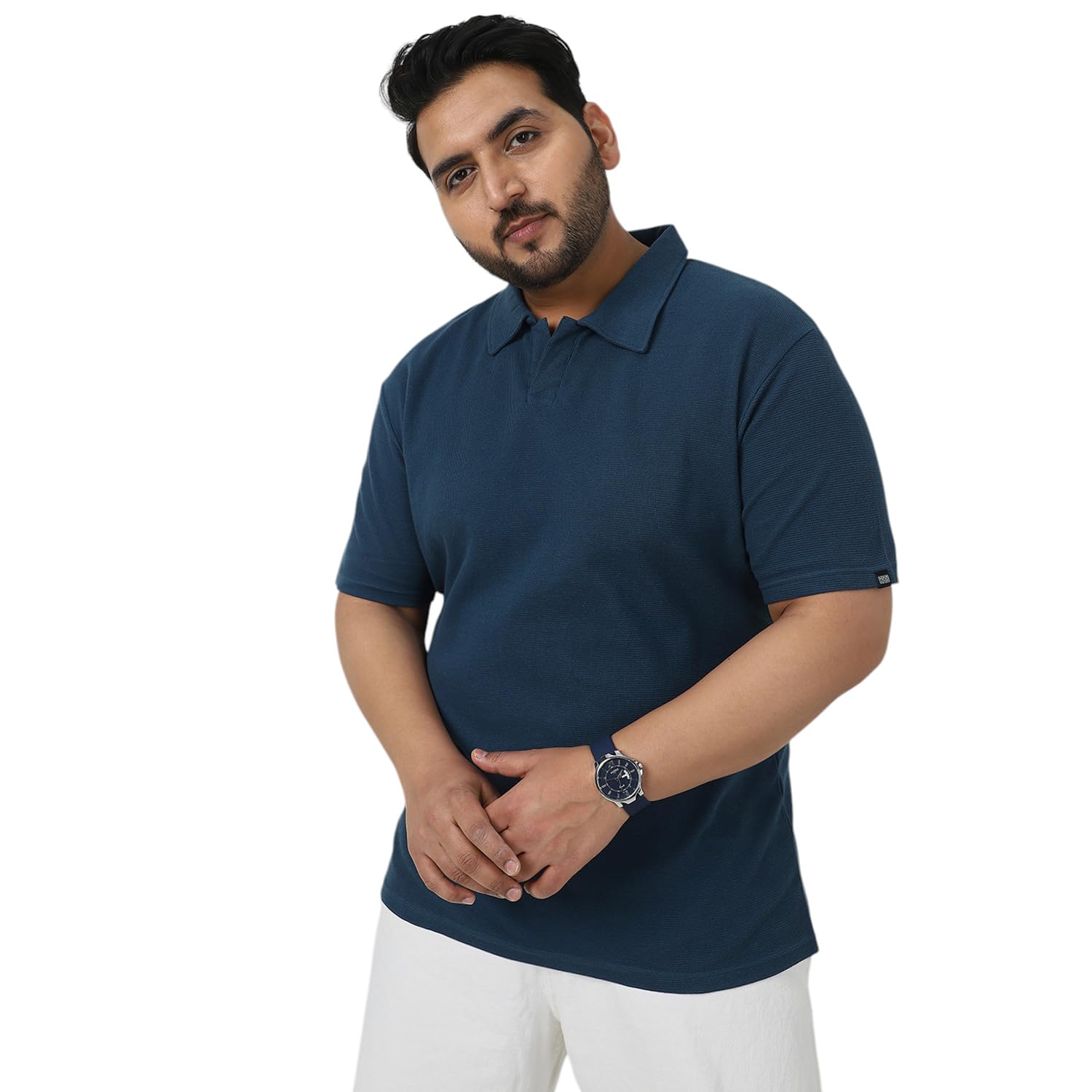 urbano plus Men's Textured Regular Fit Half Sleeve Cotton Polo T-Shirt-picture-31
