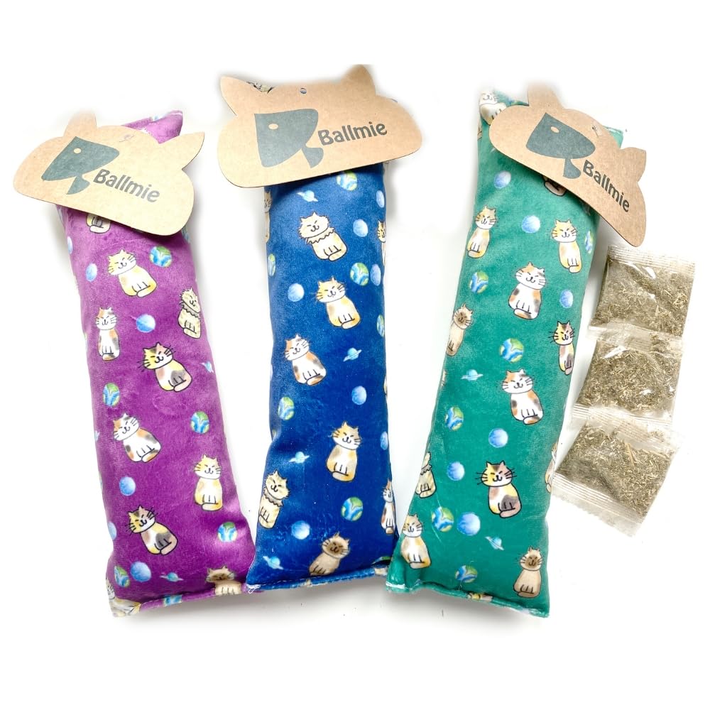 Giocattolo per gatti con erba gatta Kicker Cat Catnip Toy Feather (25,4 cm Space Cat (3 unità))