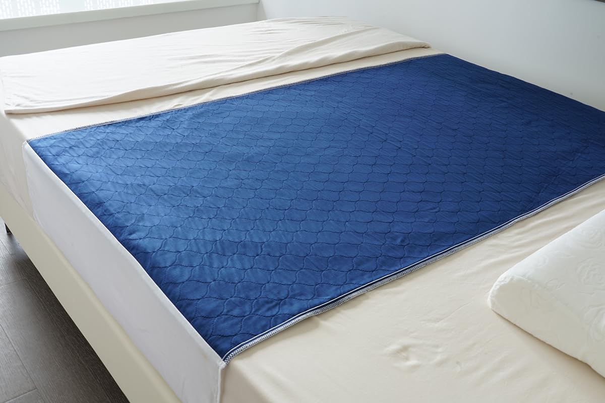 2 Pack Careboree Pee Bed Pads Bed Wetting Protection Cotton Top-Layer Waterproof Underpads 34"X36" Twin Size with 21" Wings for Incontinence Adults，