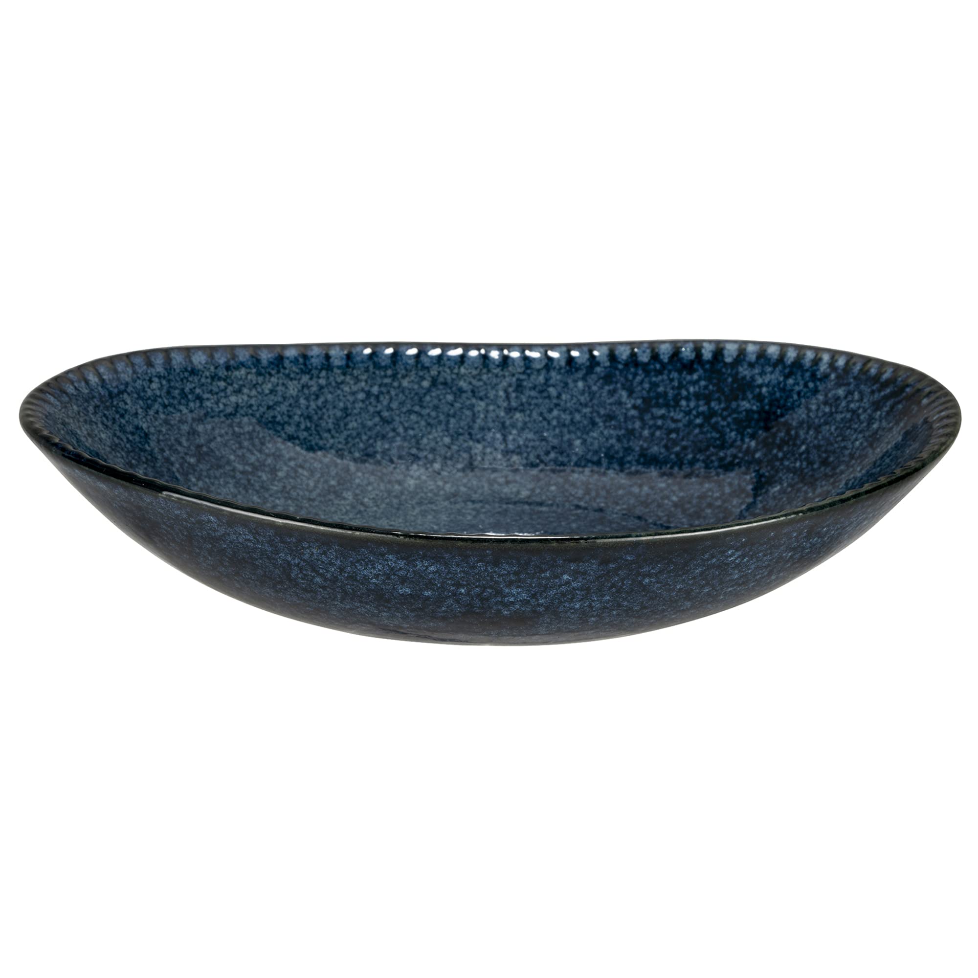 Mino Ware 133-81014 Curry Plate, Oval Pasta Plate, Long Side 9.4 x Short Side 6.7 inches (24 x 17 cm), Kiln Shaped Frill Plate, Plate, Deep Dish, Microwave, Dishwasher Safe, Made in Japan : Home & Kit