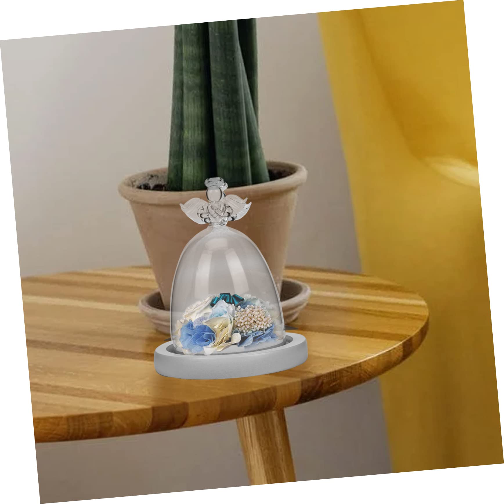 PRETYZOOM 3 Piezas De Cubierta De Cristal De Ángel Cubierta Cónica Inmortal Mini Soporte Para Tartas Velas Campana Tarro Cúpula Cubierta A Prueba De Polvo Decoración Postre