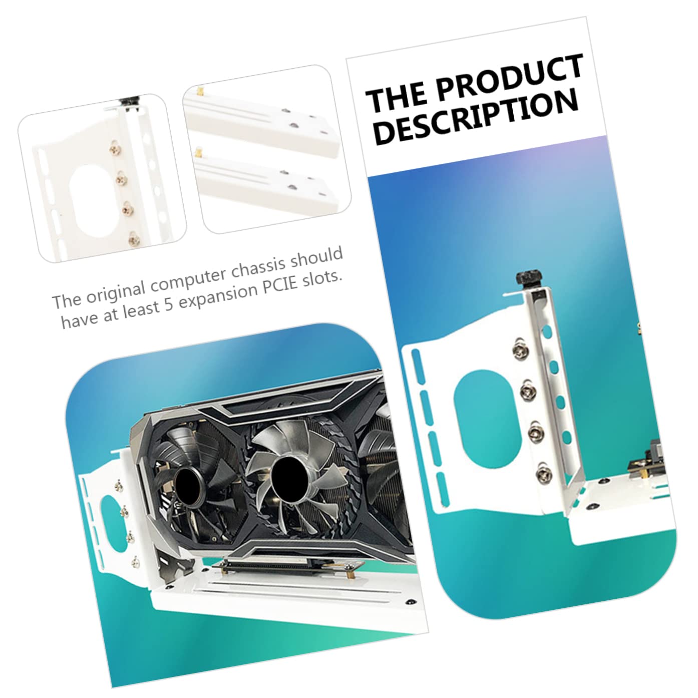 Mobestech Soporte Gpu Soporte Vertical para Computadora para I-E Accesorio De Soporte De Chasis Ángulo Gráfico Tarjeta De Montaje De Video Grado