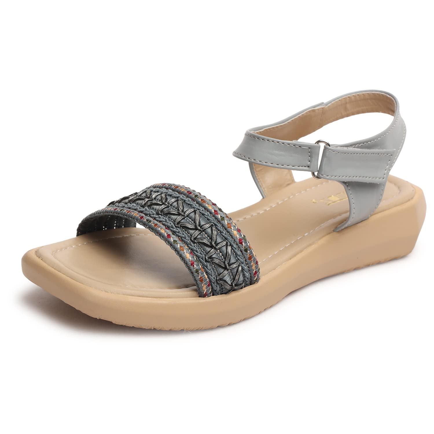 Vendoz Women Casual Stylish Grey Sandals Flat - 41 EU (B0C3XLMSGW) Amazon Price History, Amazon Price Tracker