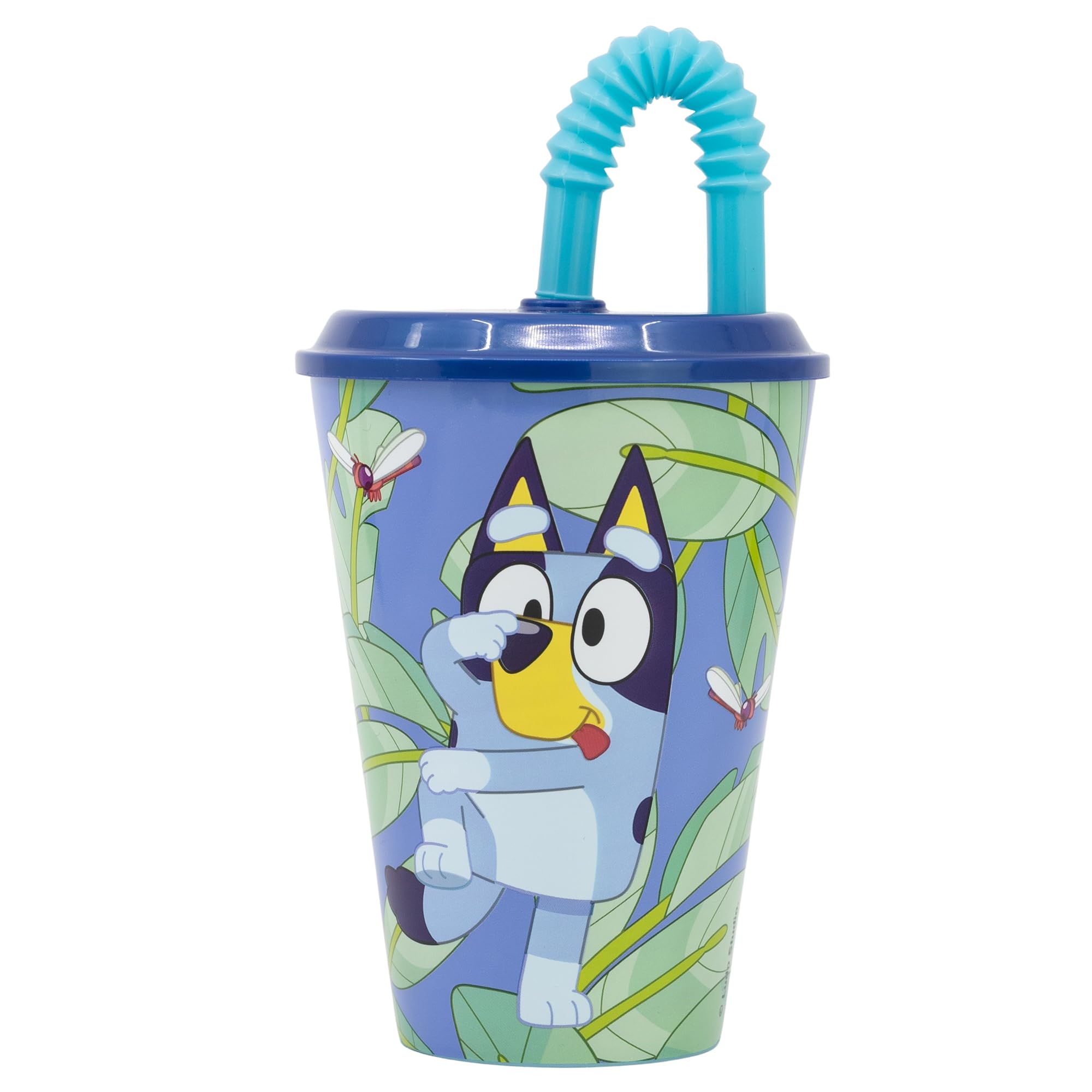 Stor Bluey 430 ml Reusable Children's Cup with Lid and Reusable Straw