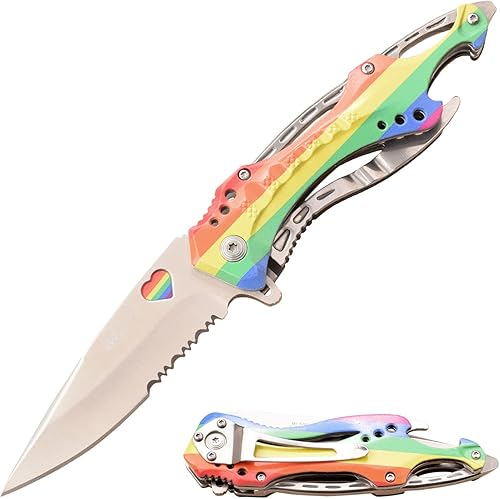 Miniatura 58 de MTECH USA Serie MT-A705 - Cuchillo plegable asistido por resorte, clip de bolsillo, táctico, EDC, defensa personal Azul plateado