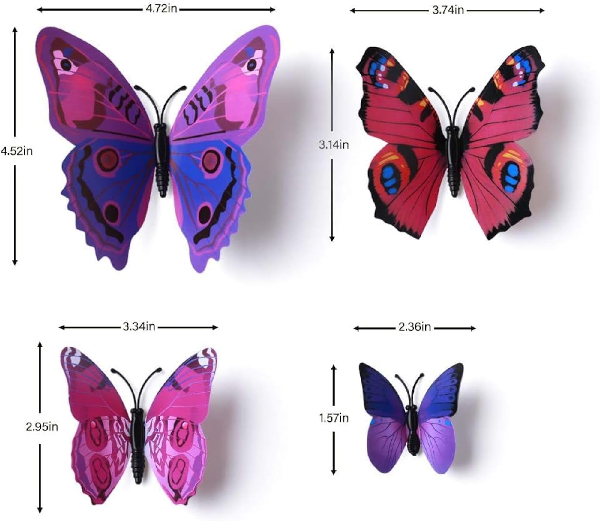 Plastic 3D Butterfly Vinyl Wall Sticker, Home Decor