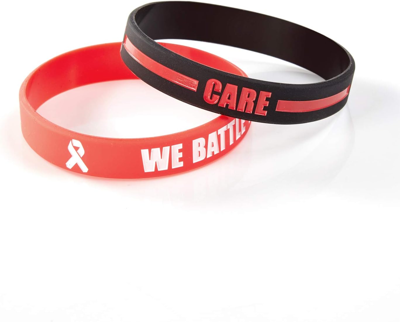 BRANDWINLITESilicone Cancer & Cause Awareness Bracelets with Saying We Battle Together, Ribbon Icon with Saying Care and Support,Gift for Patients, Survivors, Family and Friends, 8 inches, Silicone