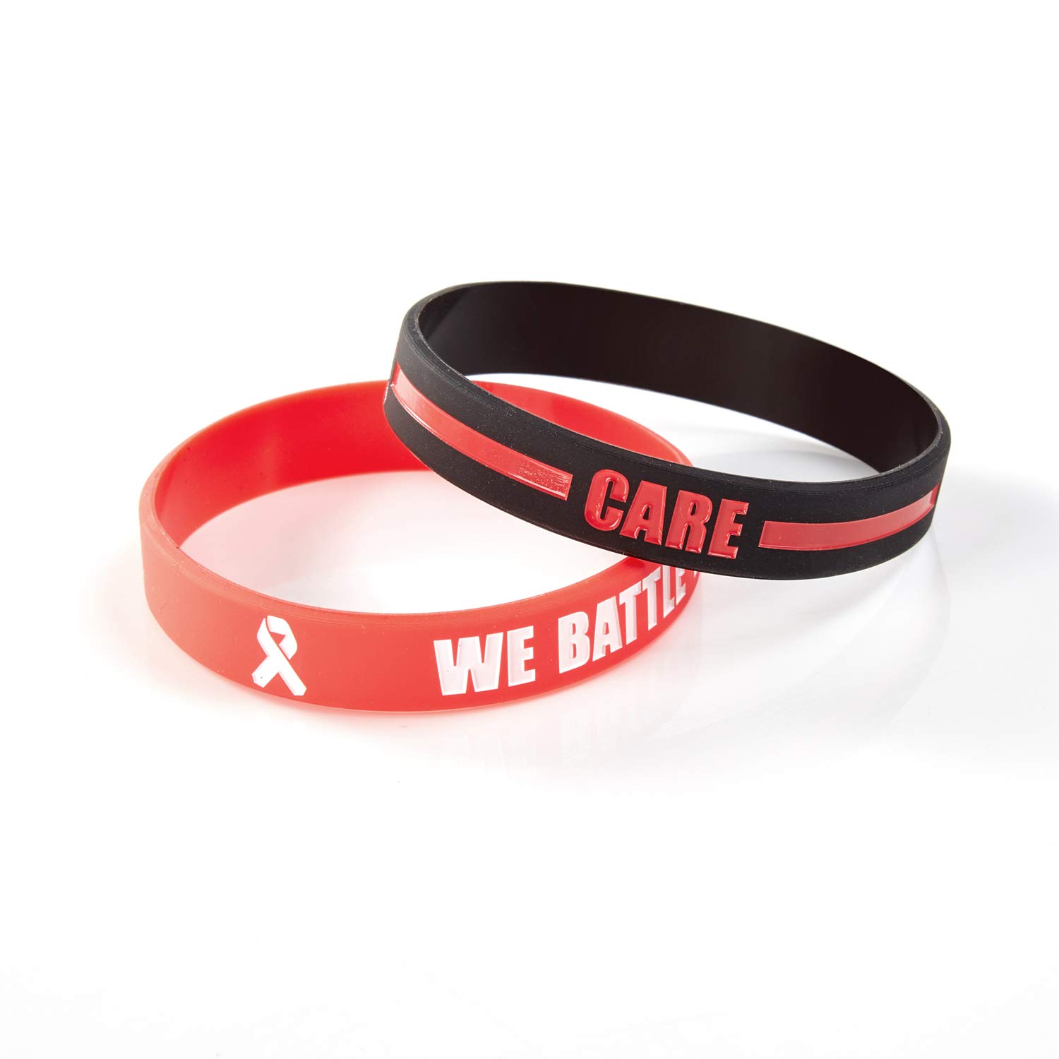 BRANDWINLITESilicone Cancer & Cause Awareness Bracelets with Saying We Battle Together, Ribbon Icon with Saying Care and Support,Gift for Patients, Survivors, Family and Friends, 8 inches, Silicone