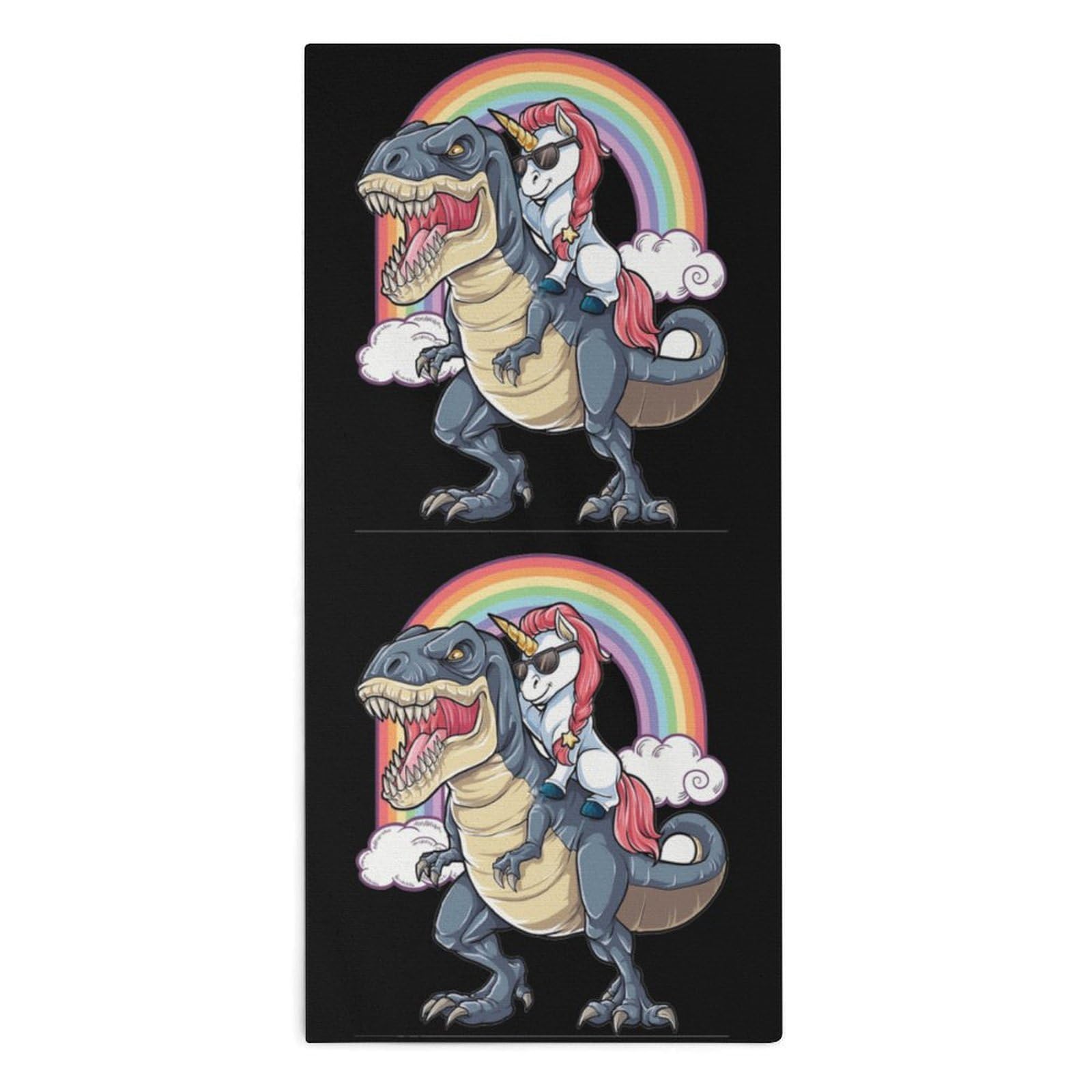 NCLQVJXZKHW Un-icorns Riding Dinosaur Hand Towels Soft Face Towel Gym Bathroom Travel Hotel 13"x28"