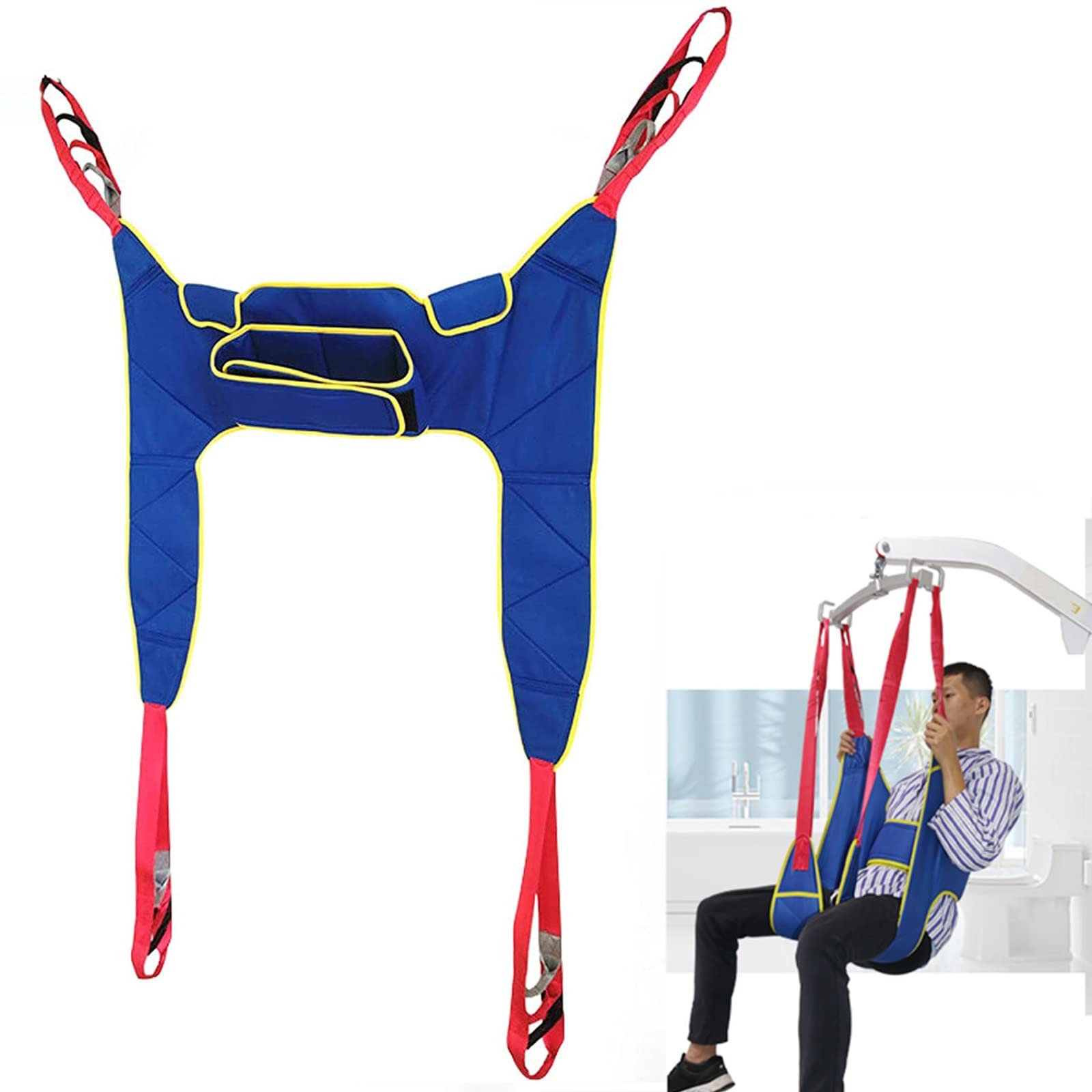 MRKU Sangle de Levage pour Patient, Sangle médicale, Sangle de Douche à Jambes divisées pour Personnes âgées/handicapées, Ceinture de Transfert de Levage de Patient Professionnelle réutilisable
