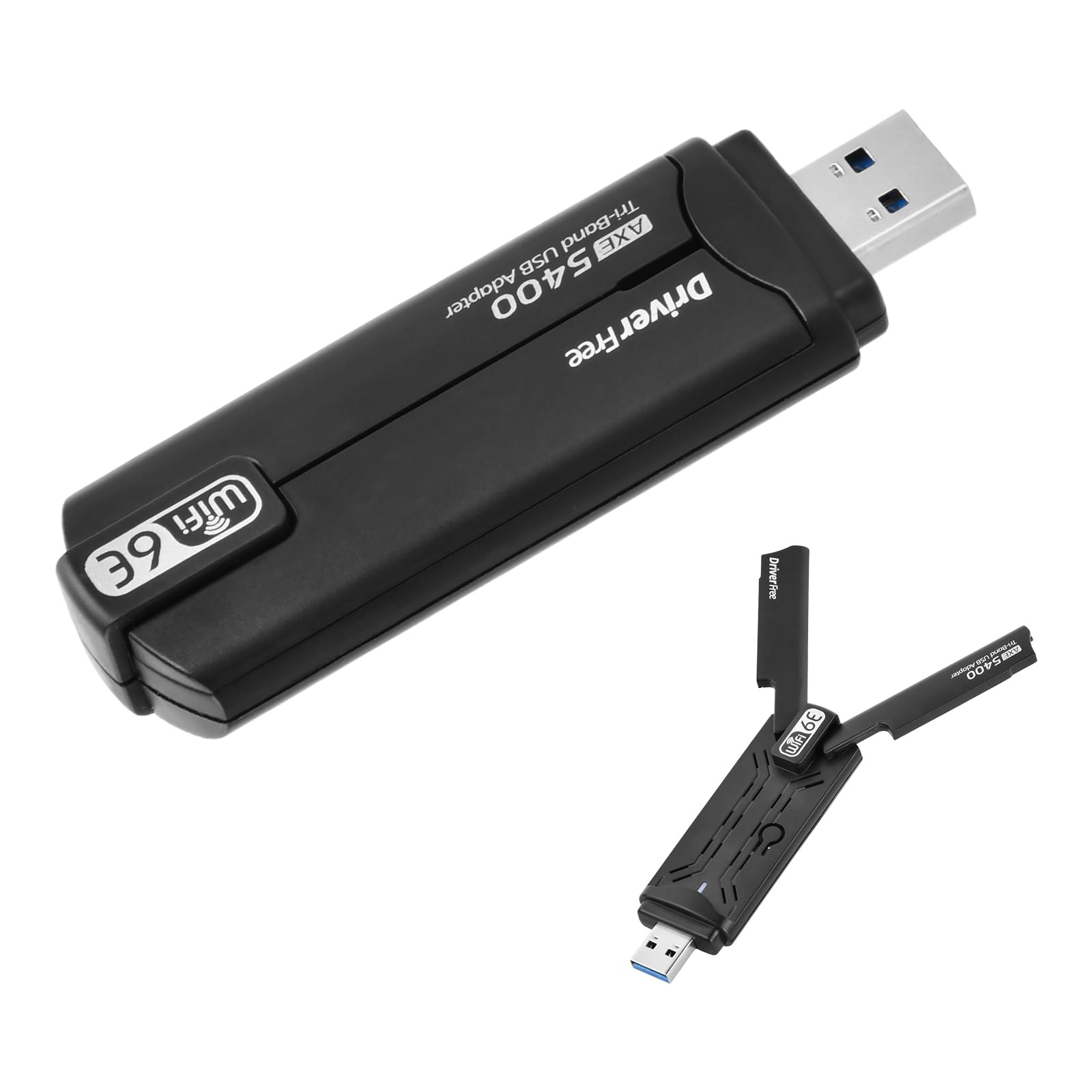 Mapille 5400Mbps Adaptador WiFi USB para PC, USB WiFi 6E Largo Alcance, Antena WiFi USB 3.0 Tri-Banda 6GHz/5GHz/2.4GHz, Encriptación WPA3, Receptor WiFi para Windows 11/10, Conecta y Reproduce