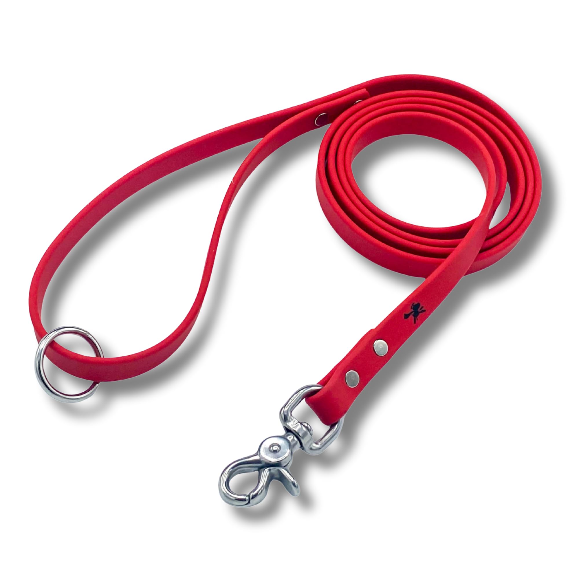 Gummy K9 Biothane Dog Leash, Professional Training Lead, Stainless Steel, New Advanced Safety Clasp, Weatherproof, Waterproof, Long Lasting, 6 Ft (5/8 Red), Small, Medium, Large Dogs, Made in USA