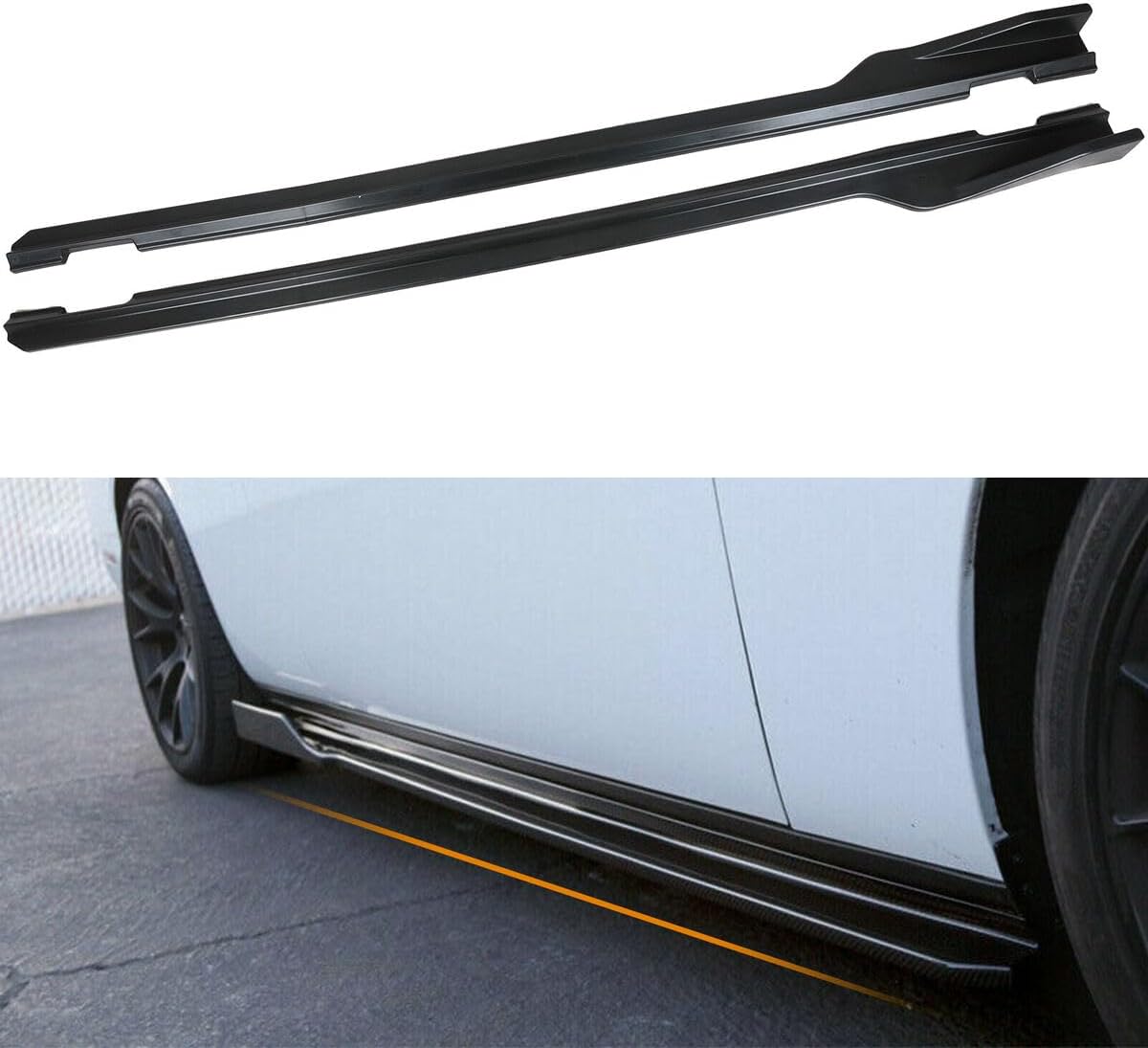Side Skirts Body Kit Fit for Challenger SXT 2015-2023 Rocker Panel Extension Matte Black