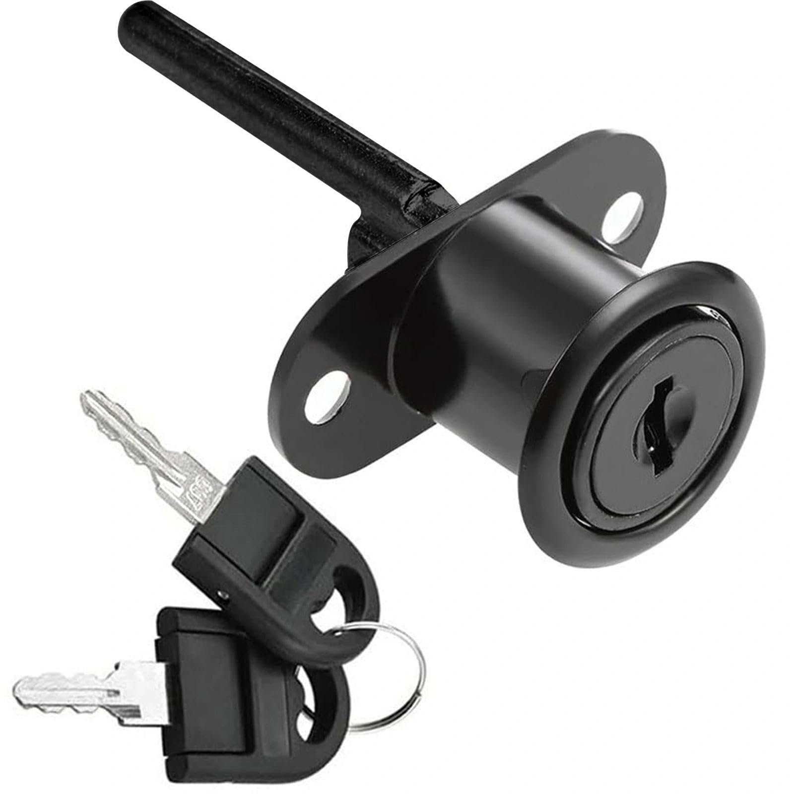2 Piece Cabinet Plunger Lock Furniture Desk Drawer Plunger Locks Cupboard Cam Lock with Key for Filing Cabinets Wardrobe Display Cabinet Furniture - Image 2