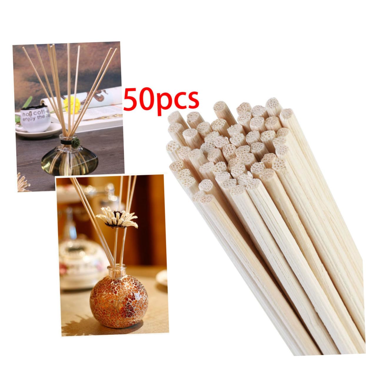 Ciieeo Roma Diffuser Replacement 50pcs Rattan Sticks Aromatic Diffuser Scents Natural Wood Diffuser for Scent