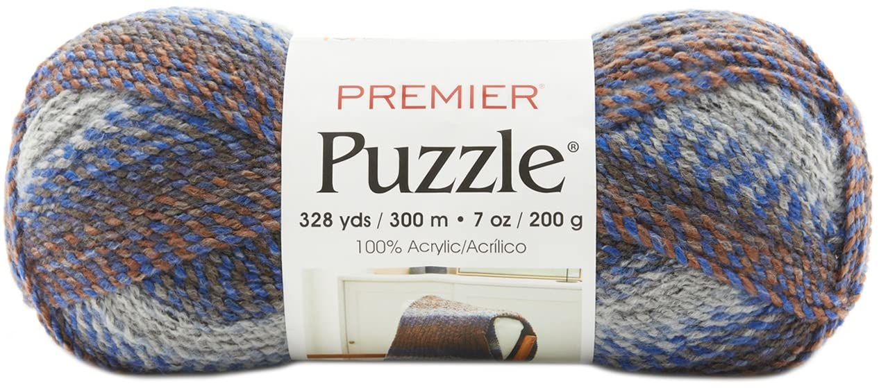 Puzzle Yarn, Made of Acrylic, Ideal Knitting and Crochet Supplies, Machine Washable, Bulky Weight, Horseshoes, 7 Ounce, 328 Yards.