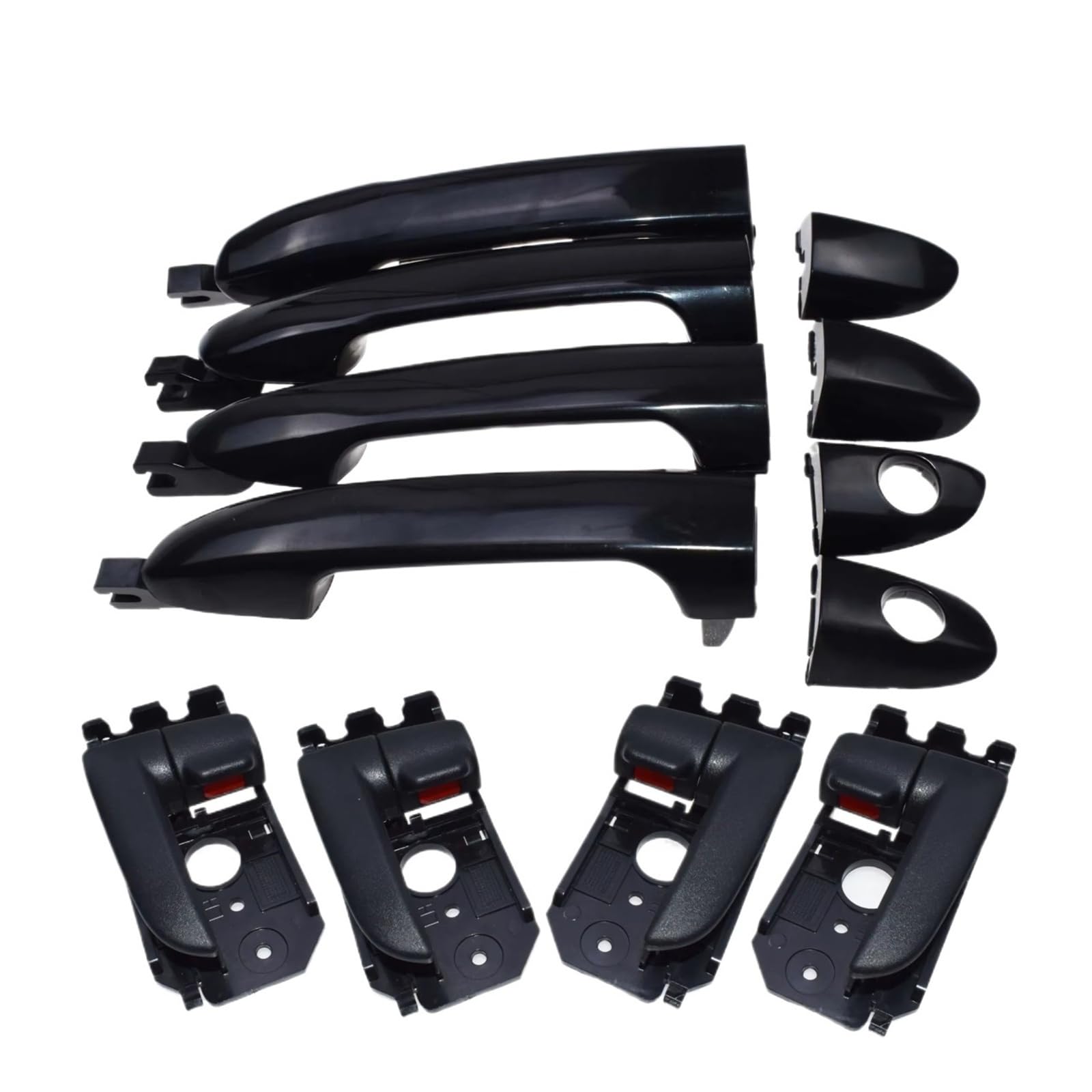 Kpuwers Exterior Door Handle Outside Inside Door Handle Kit 82650-2F000 82660-2F000 83650-2F000 83660-2F000 for Kia for Spectra for Cerato 1.8L 2.0L 2004-2009 Handles Replacement(Black 8 piece Kit)