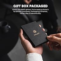 Vista 7 de VULKIT Clip magnético de cuero para dinero, diseño minimalista con capacidad para hasta 15 efectivos