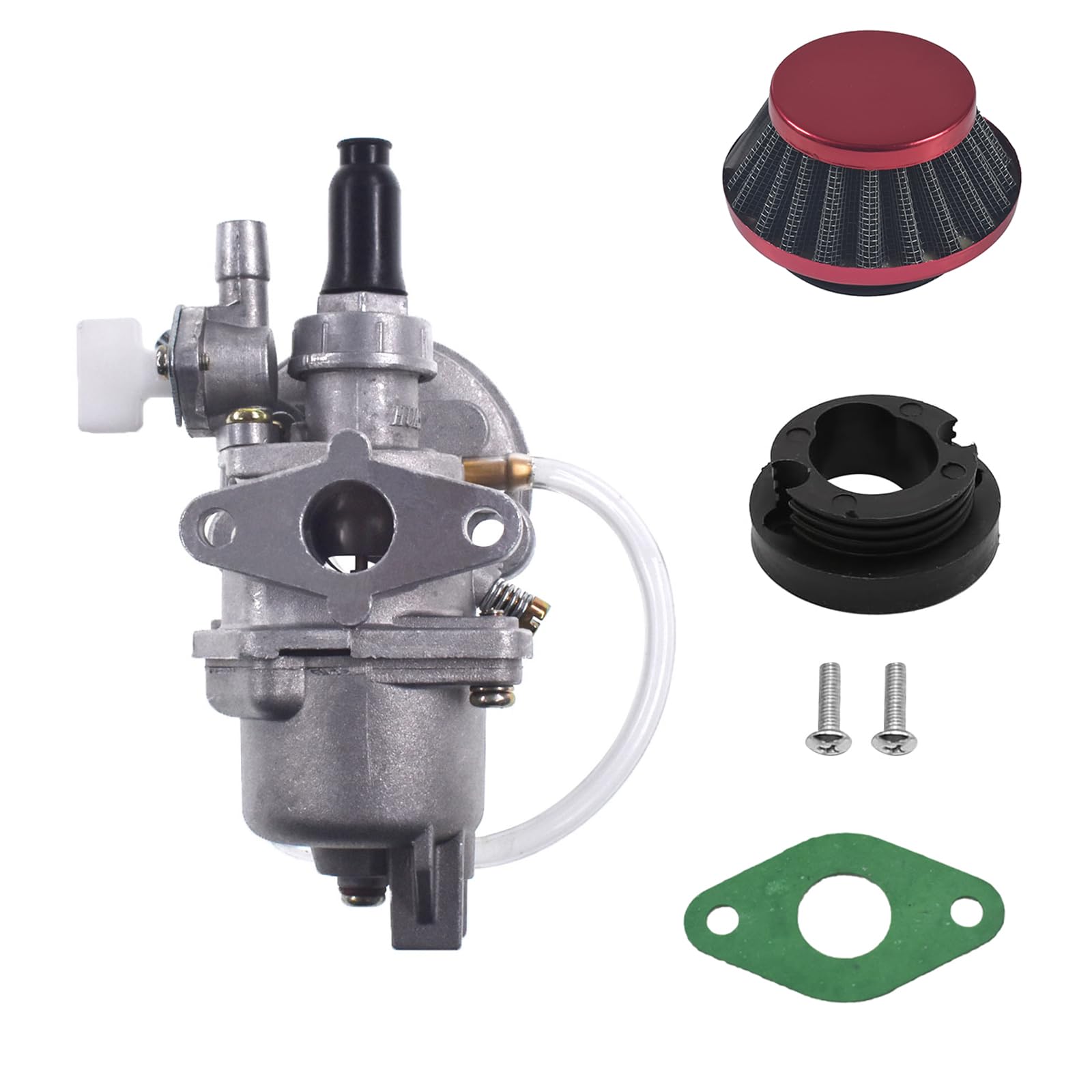 Filtro dell'aria Stack Carburatore per 2 tempi da 47 cc e 49 cc, per mini ATV, quad, moto da cross, tasca per bici da cross (rosso)