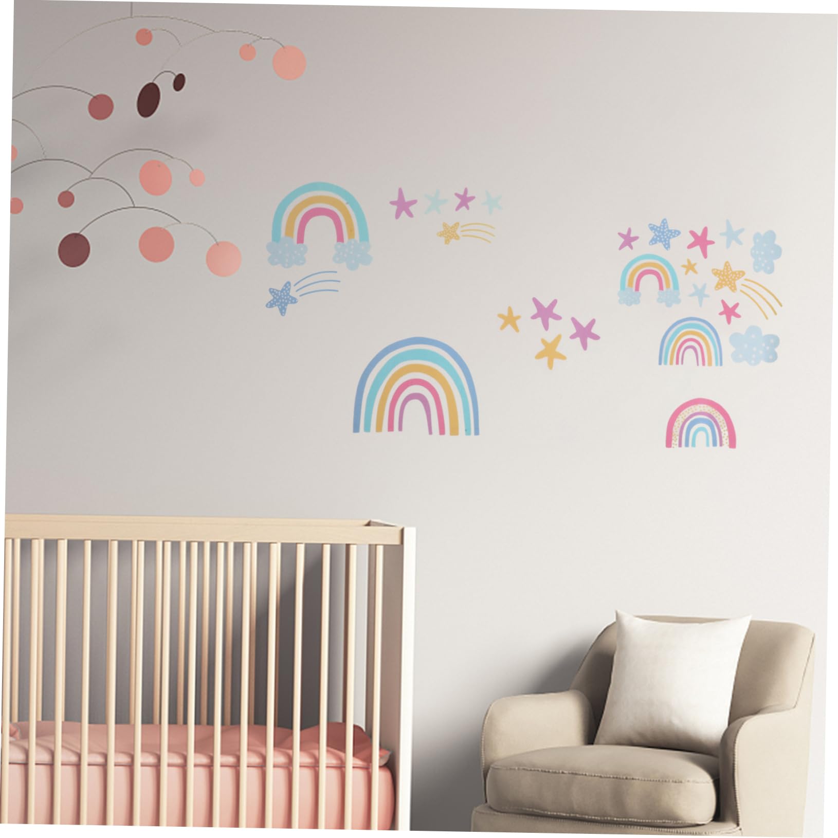BESTonZON 5fogli Sticker Murali Luminose Tema Arcobaleno Per Ragazzo Ragazza Adesivi Da Parete Autoaderenti Per Decorare Stanze e Soffitti Sicuri e Impermeabili