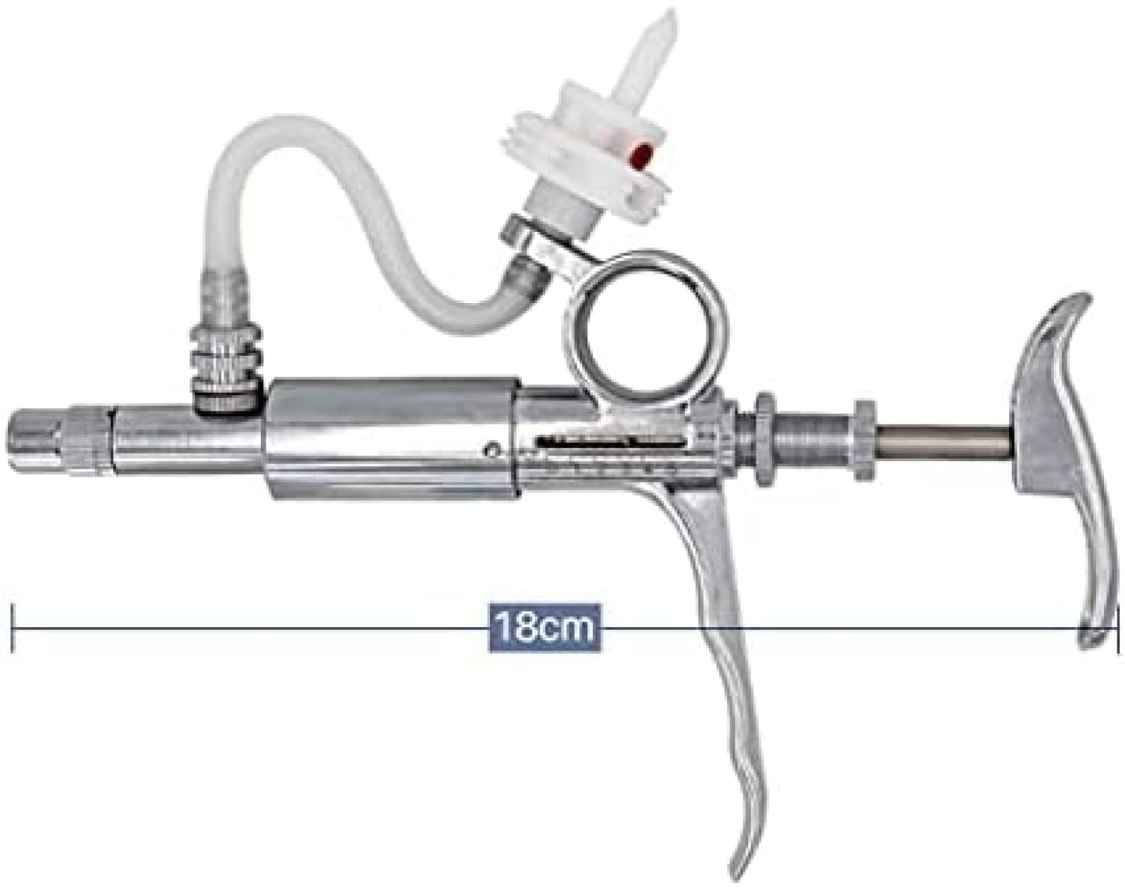 Inyector De Pistola De Jeringa Para Ganado, Jeringa Continua Automática Para Ganado De 2/5 ML, Equipo Veterinario Con Botellas Vacunación Metal Multifunción Granja Veterinaria Pollo Oveja Caballo,