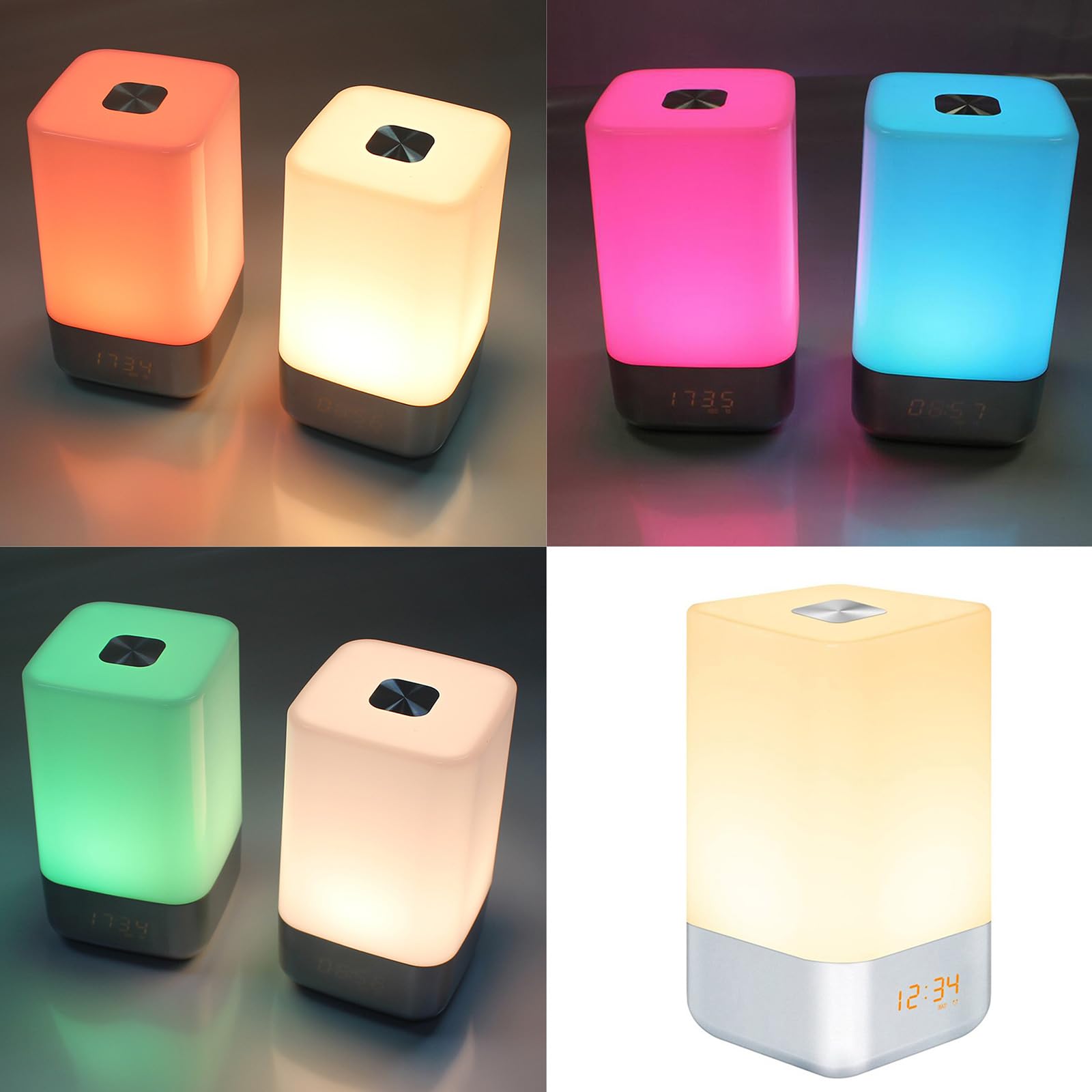 Lampada senza fili dimmerabile a LED touch per camera da letto, illuminazione d'atmosfera, simulazione dell'alba e risveglia, simulazione naturale del tramonto