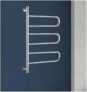 Towel Warmer Rack Wall Mounted,Stainless Steel Electric Towel Warmer,Swivel Heated Towel Racks for Bathroom Spa Hotels,Hard Wired & Plug in,Hard Wired