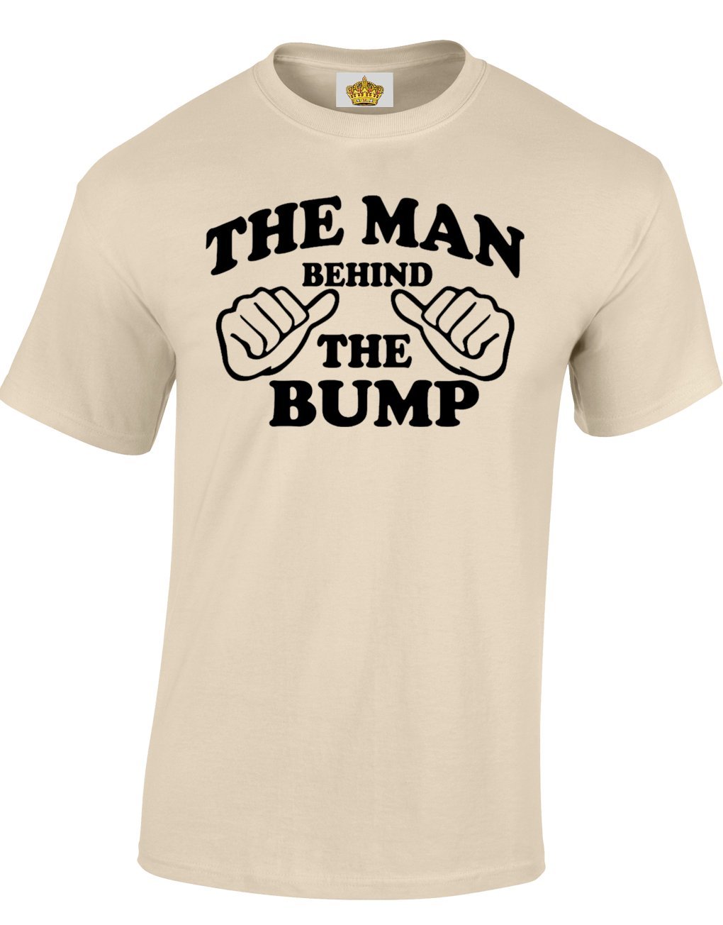 Crown Designs Men's Natural The Man Behind The Bump Funny Cool For & Teenagers T-Shirts Tops - /X-Large