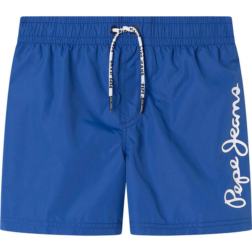 Pepe Jeans Boy's Logo Swimshort Shorts, Blue(ANYIL Blue), 16 Years