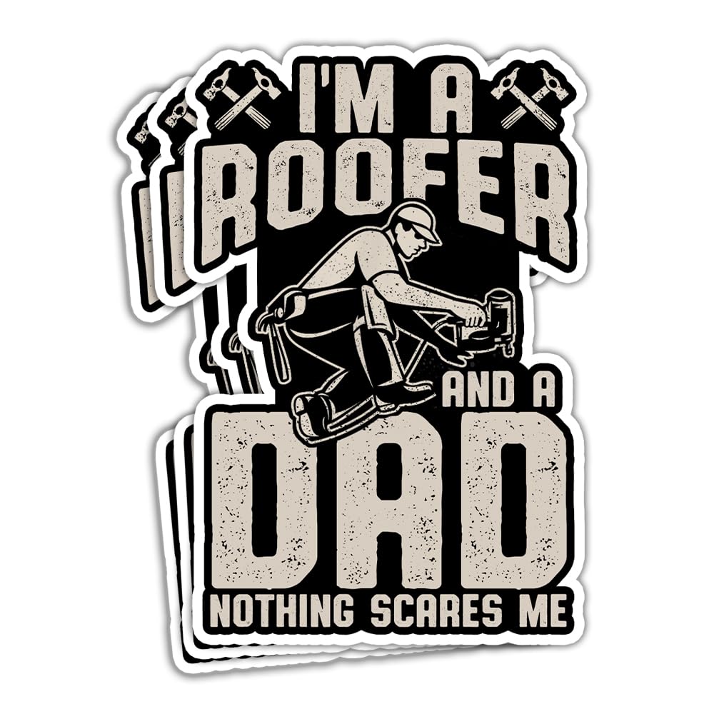 SODAVA(3Pcs) Roofer Dad Funny Roofer Stickers Roofer Funny Stickers Roofing Stickers Carpenter Stickers Construction Stickers Roofer Gifts for Men Hard Hat Laptop Stickers 3x4 inch