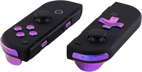 Chameleon Purple Blue D-pad ABXY Keys SR SL L R ZR ZL Botones de disparo, juego completo de botones de repuesto para Nintendo Switch y OLED Joycon