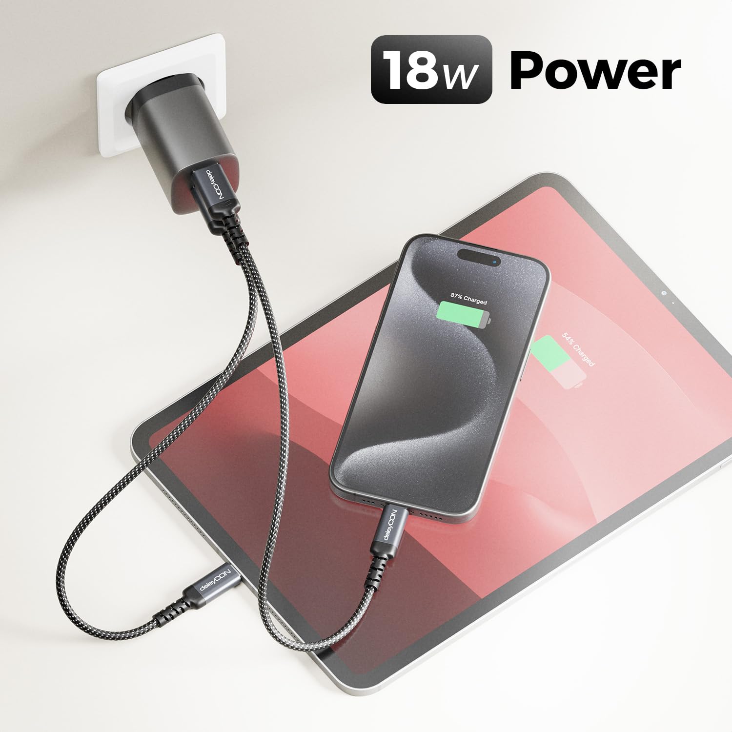 deleyCON 0,30m Cavo USB-A a USB-C Corto Cavo di Ricarica e Dati per iPhone 17 15 16 Pro Max Air Galaxy A16 A56 S25 S24 S23 Pixel iPad Pro Air Tablet AirPods Notebook Switch PS5