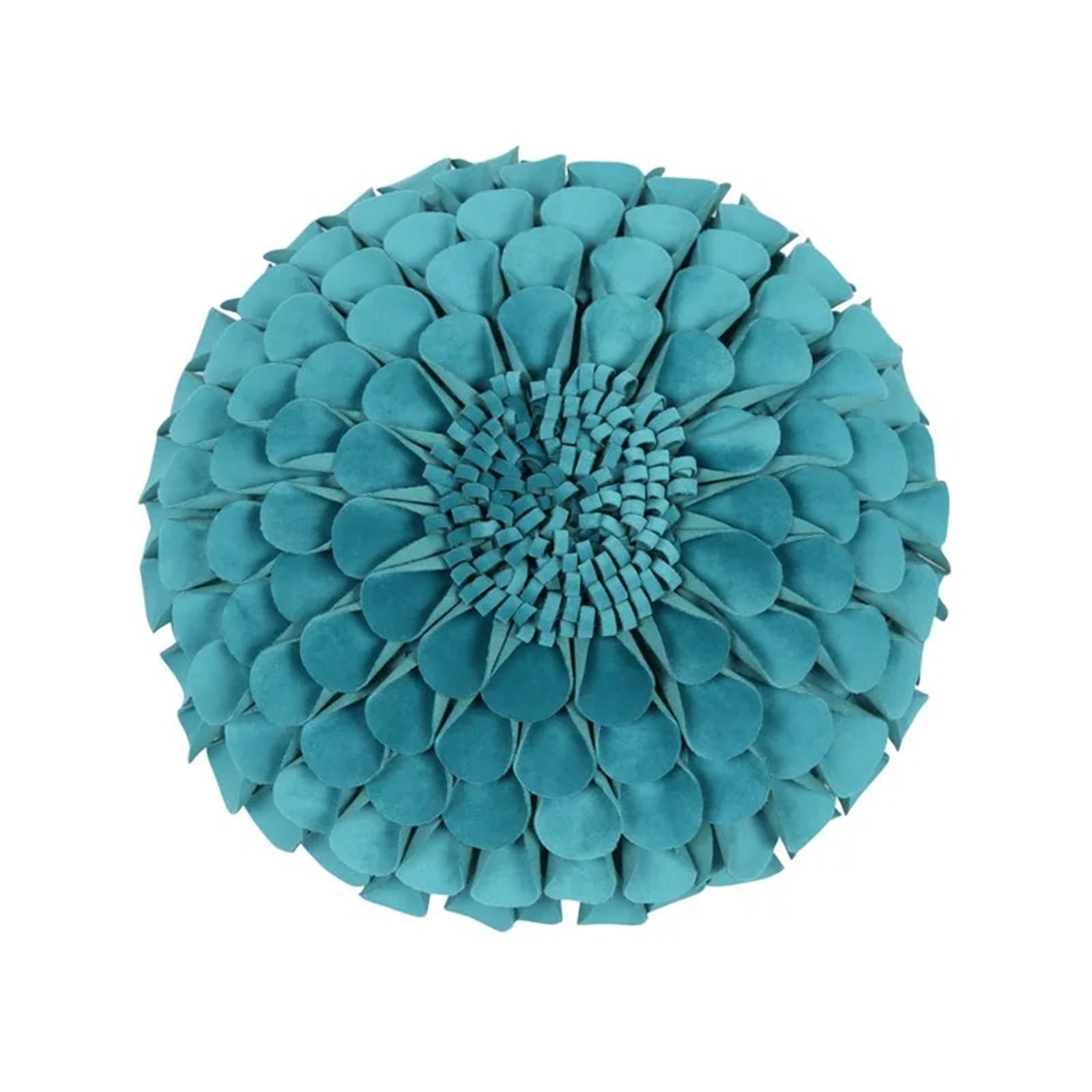 LCKKJHG Pillow Cover In Luxurious Handmade Chrysanthemum Patchwork Cushion Home Decor Throw Pillows(A-Blue-Round)