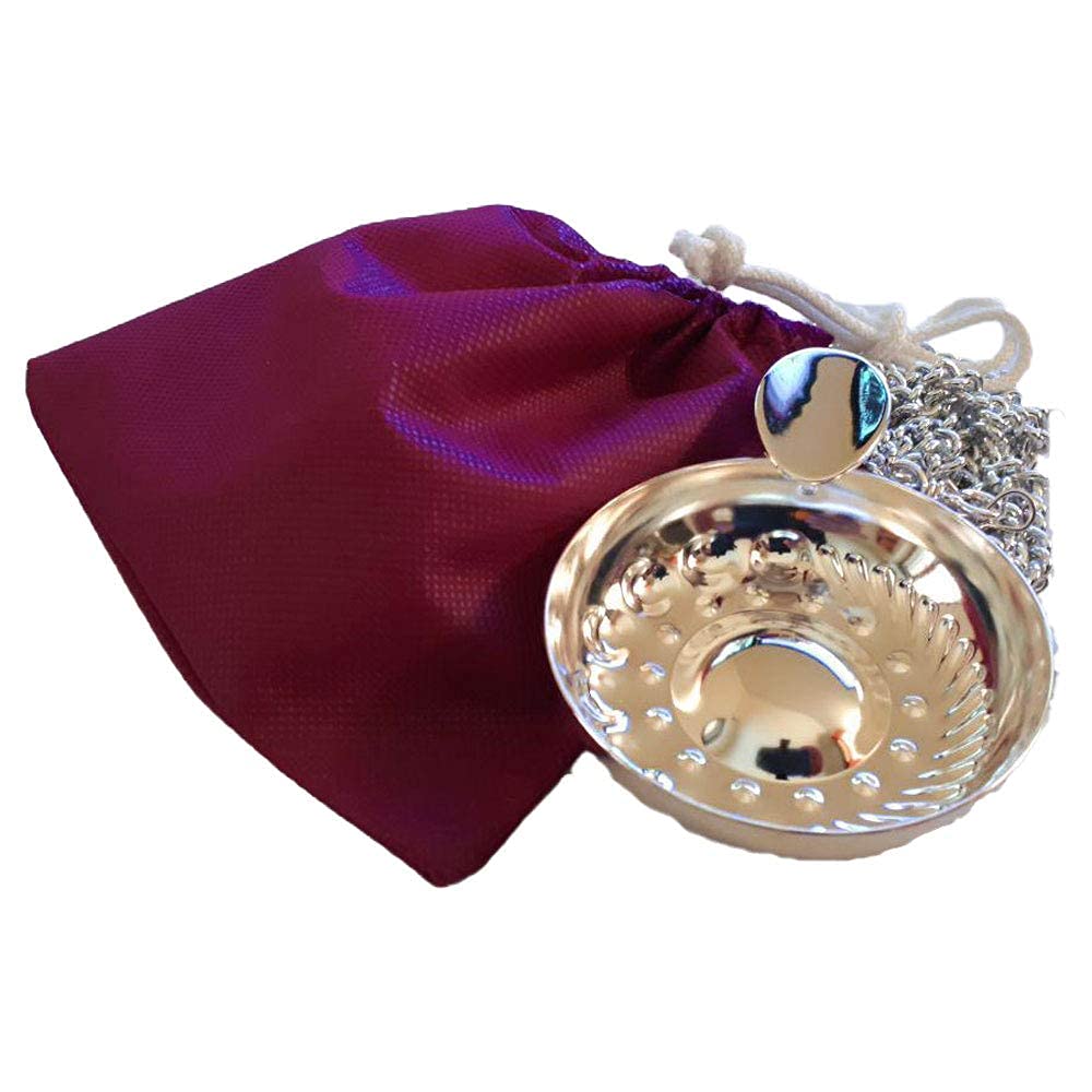 Professional Bordeaux Tastevin Sommelier - Silver - Complete set with chain and protective case