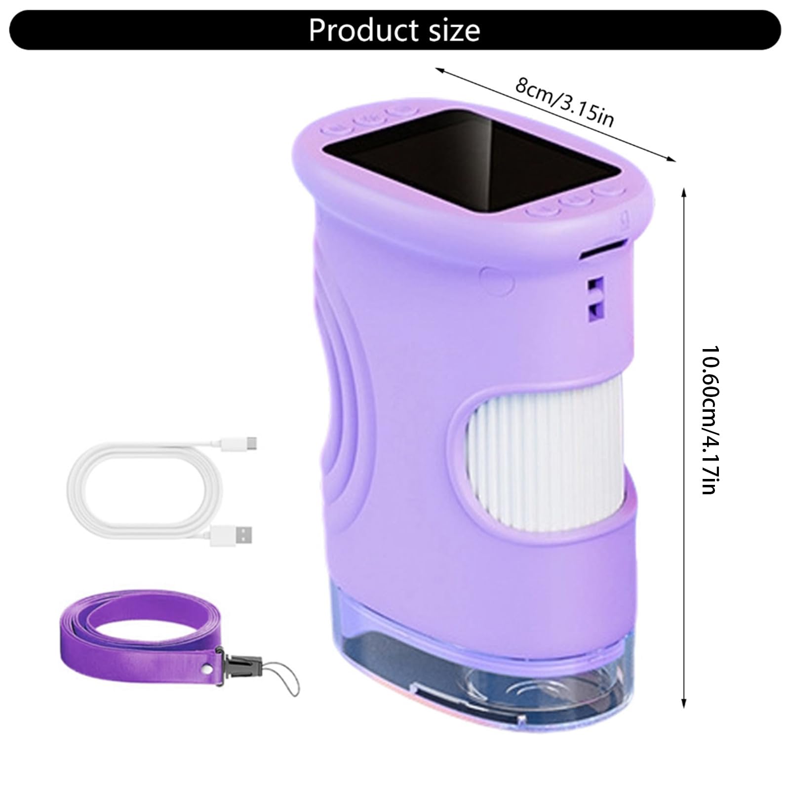 Instrumento de grado de laboratorio para niños, aumento de 1000X, estructura de concentración manual, batería de 600 mAh, 8 enfoques LED, herramienta de descubrimiento científico, instrumento de mano