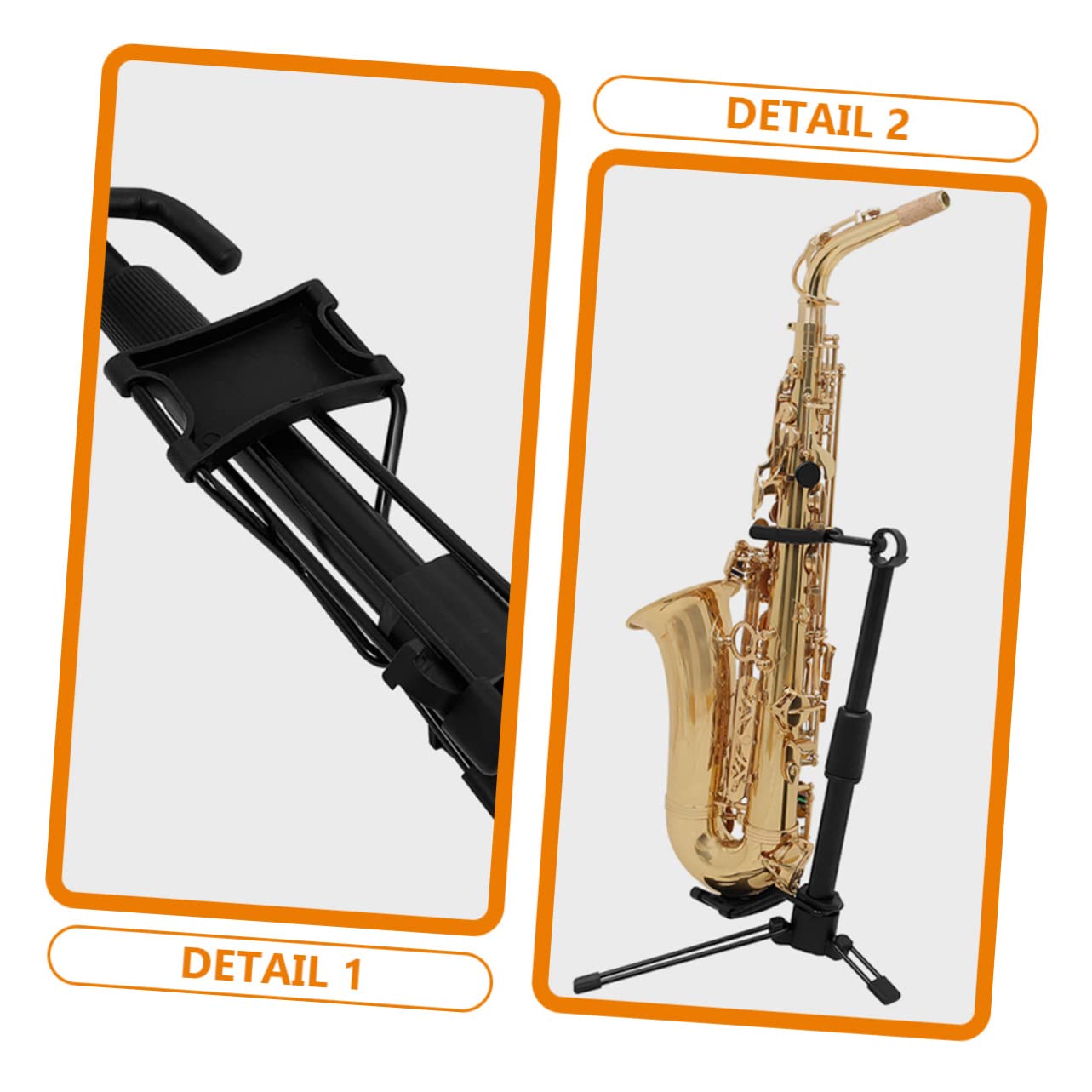 Support de Clarinette Pliable Portable en Abs et Métal Noir | Support pour Instrument à Vent, Compact et Transportable, Structure Pliable, Finition Noire
