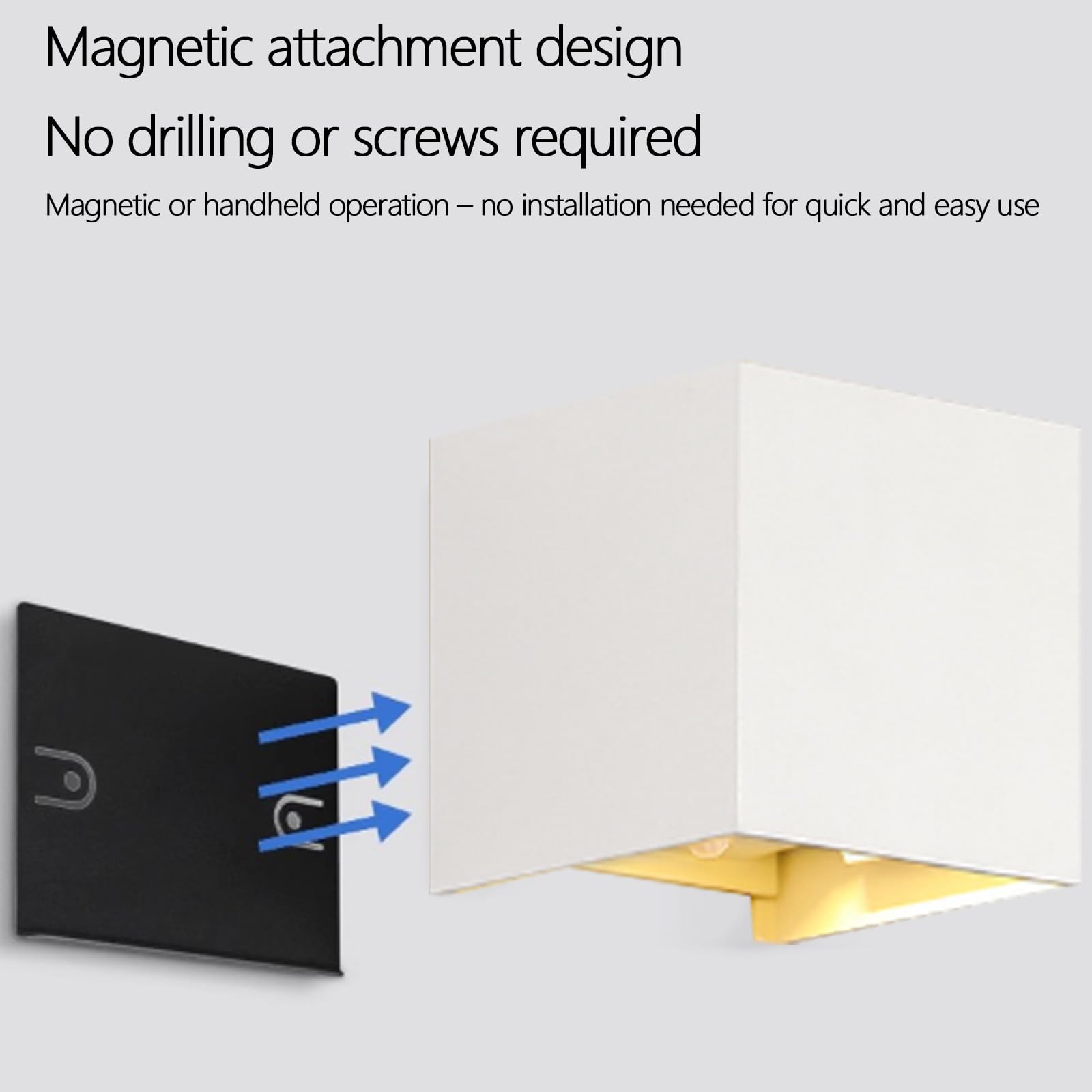 LED Interno Applique da Parete con Sensore di Movimento Luce da Parete Regolabile Angolare Alluminio Lampada da Parete USB Ricaricabile Rettangolare Design per Soggiorno (Nero Luce Calda,2 Pezzi)