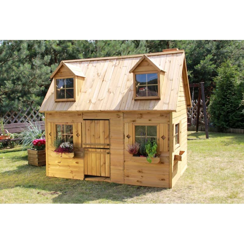 Casetta da giardino per bambini in legno "Sofia" 157x248x218 cm.