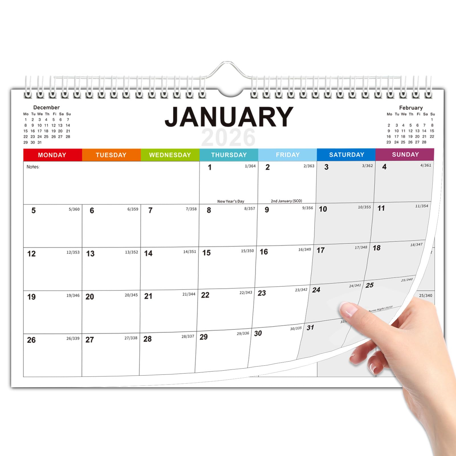 Calendar 2026 UK 2026 Wall Calendar Family Calendars — image 1