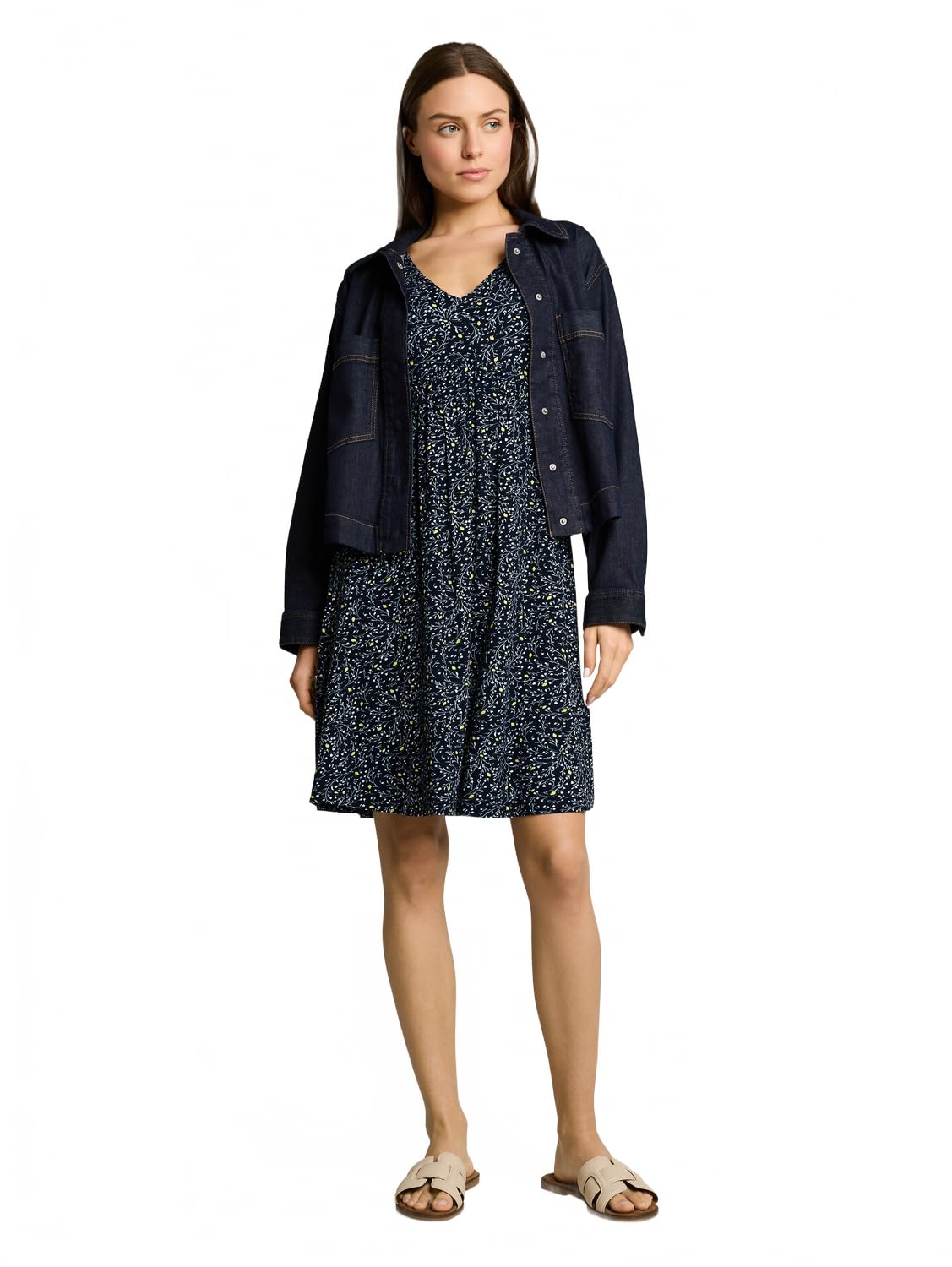 Tom Tailor Damen 1051243 Jerseykleid mit V-Ausschnitt