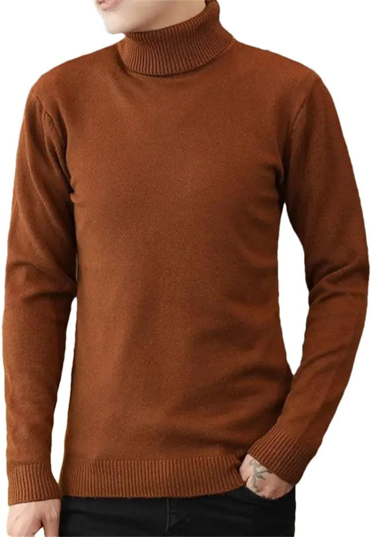 Men Tight Turtleneck Sweater for Slim Korean Version of Thickened Knit Base Shirt Sweater