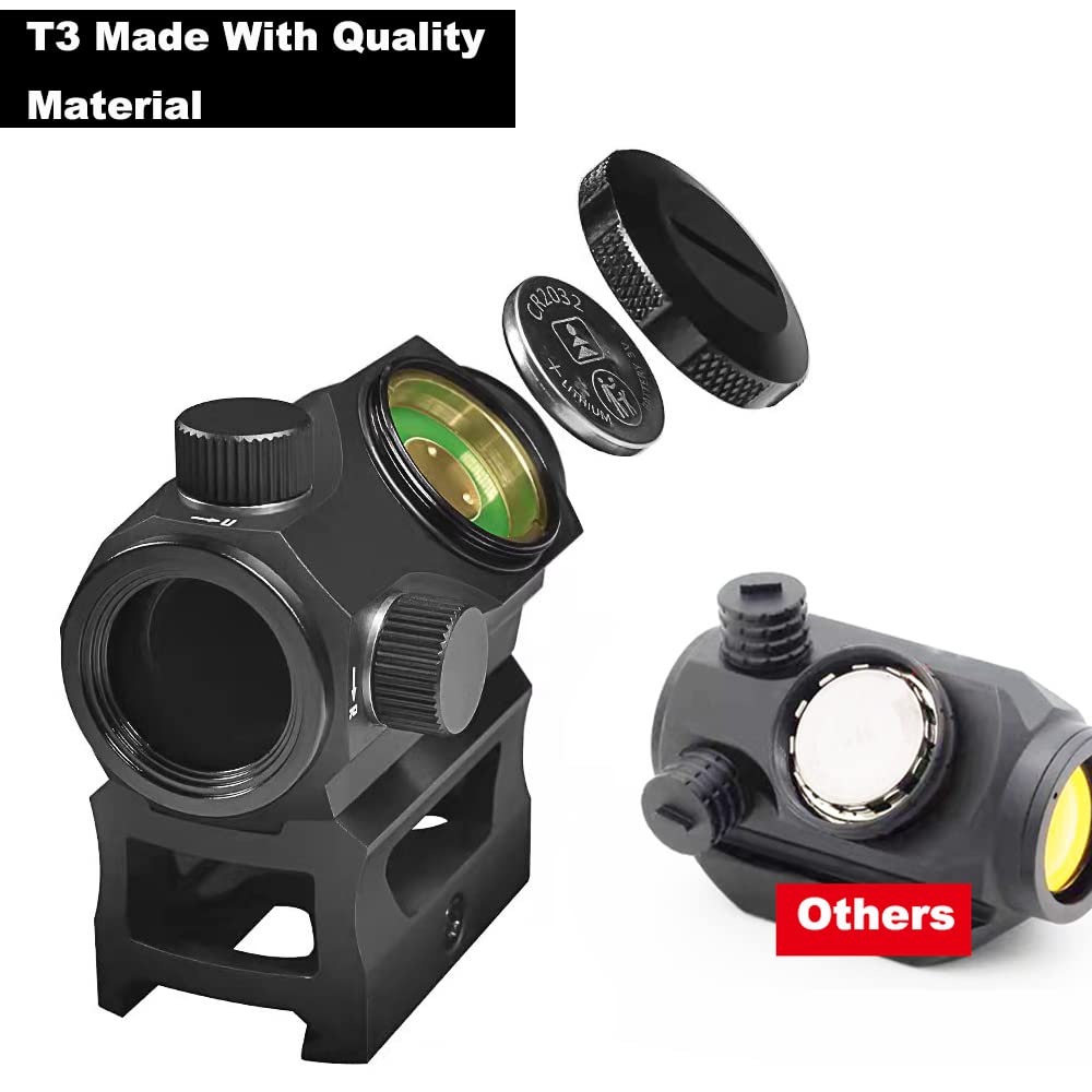 Cyelee Red Dot Sight for Rifles, 1x20mm 2MOA Shake Awake Reflex Sight, Picatinny Gun Sight with