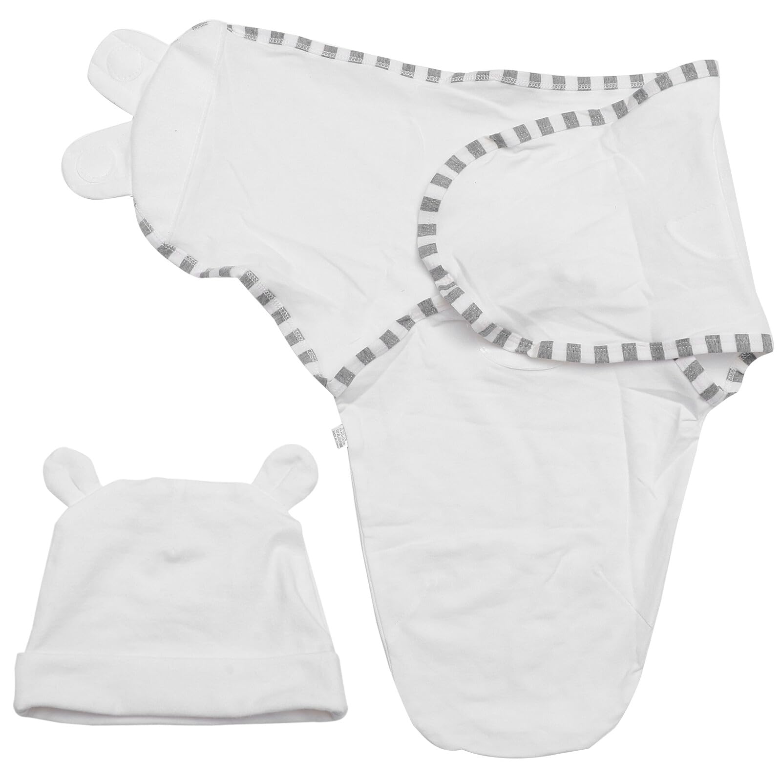 Gigoteuse en coton pour bébé : lot de 2 couvertures d'emmaillotage blanches faciles à plier