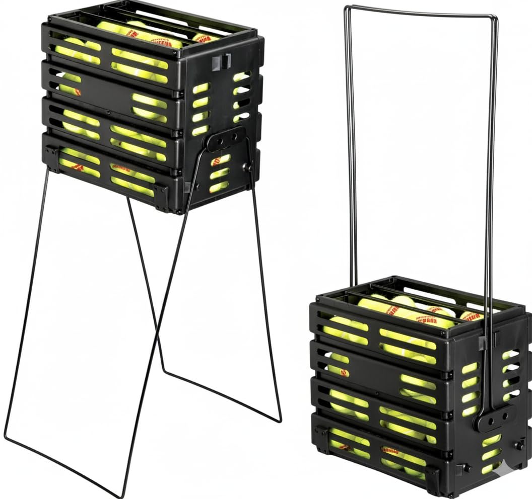 Tennis Ball Hopper Basket with Handle – Portable Pickleball Ball Picker, Heavy Duty Metal Retriever & Holder for Easy Pickup and Storage, Durable & Lightweight Ball Hopper for Coaches and Players-image-19