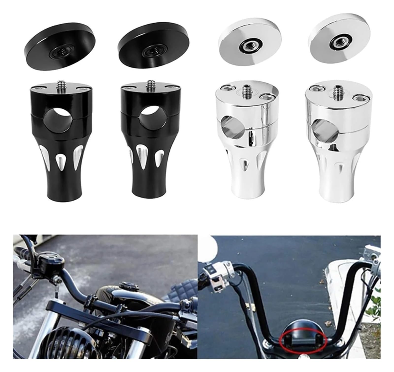Élévateurs De Guidon pour Kawa&saki Universel 1 "7/8" Café Racer Guidon Riser Pince Montage Moto Poignée Barre Risers