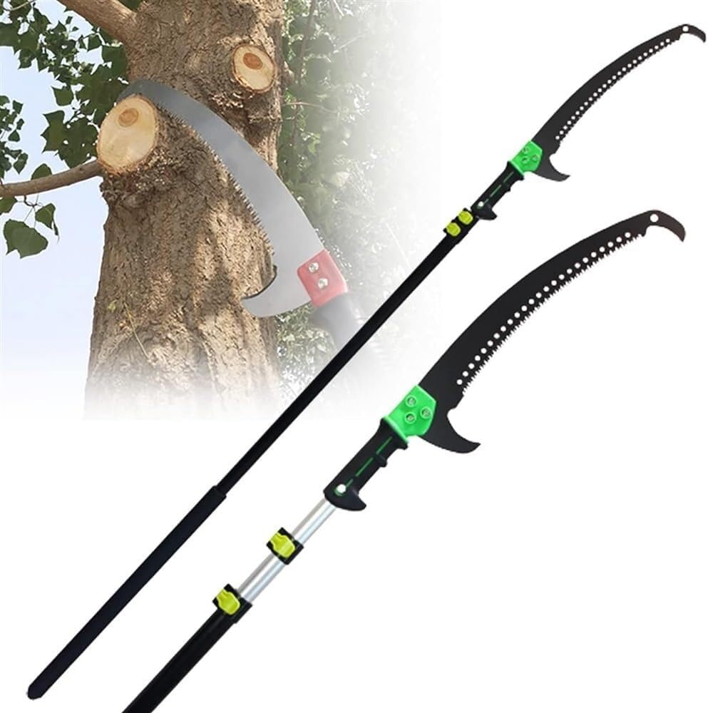 18FT Manual Telescopic Pole Saw with Removable Aluminum Rod, Tree Pruner for High Branches & Leaves Cutting